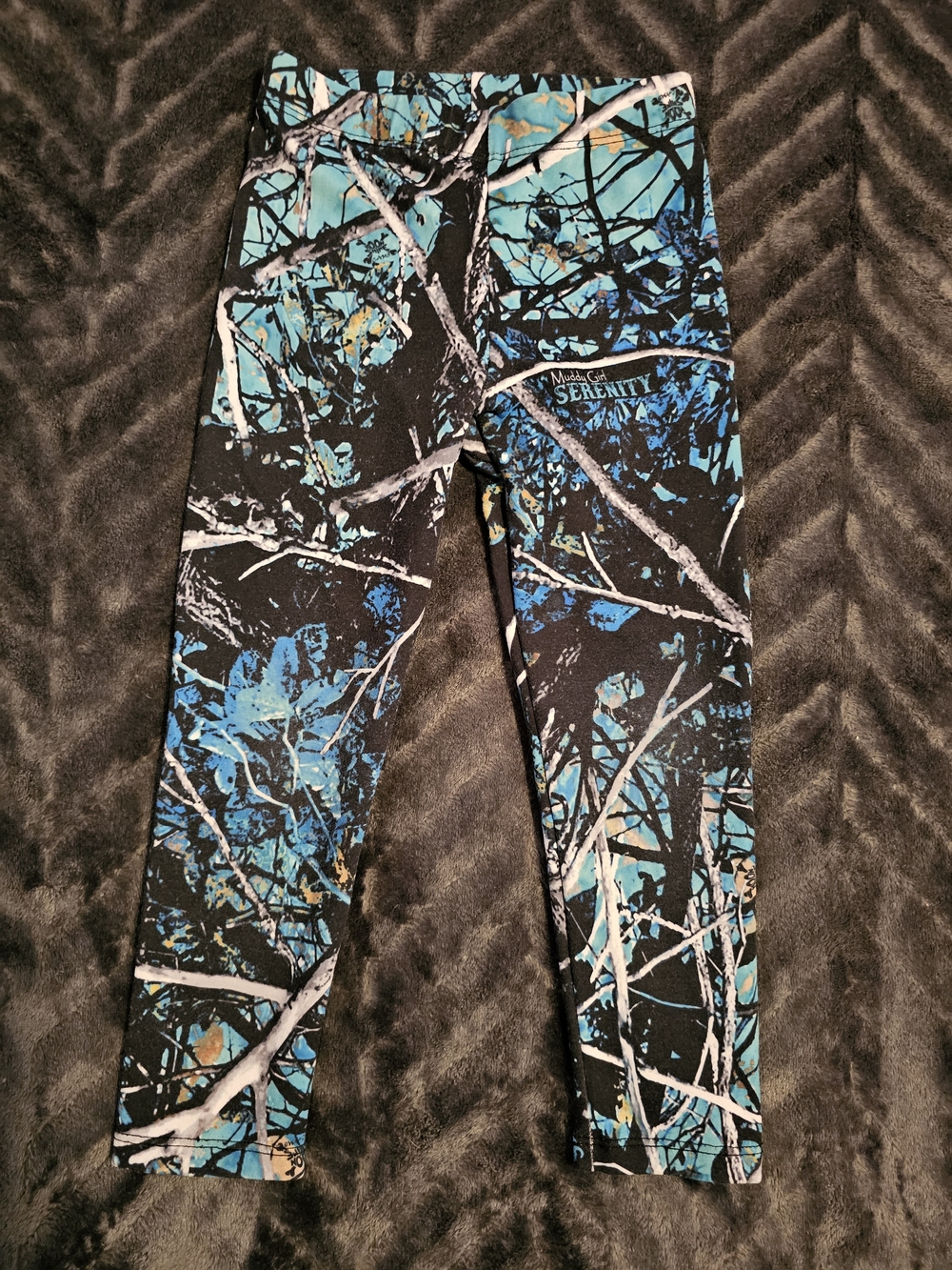 Muddy Girl Serenity Camo Leggings XS 3T Blue Hunting Outdoor Pants
